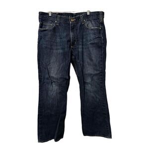 Men’s Carhartt Jeans Dark Blue Relaxed Boot B310 DRT Size 38x30